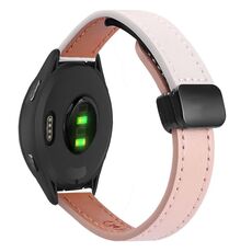 Per Garmin Vivoactive 4 22mm Slim Magnetic Buckle Microfiber Leather Watch Band (Rosa+Albicocca)