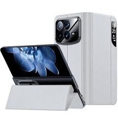 Per Xiaomi Mix Fold 4 Side Display Ventosa Custodia Flip in Pelle per Telefono (Bianco)