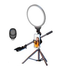 Set di treppiedi per selfie ad anello luminoso a schermo intero da 12,6 pollici per streaming live, specifiche: ripresa dall'alto di 55 cm