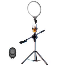 Set treppiede luminoso ad anello per selfie a schermo intero da 12,6 pollici per streaming live, specifiche: ripresa dall'alto di 210 cm