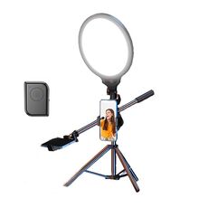 Set di treppiedi per selfie ad anello luminoso a schermo intero da 10,2 pollici per streaming live, specifiche: ripresa dall'alto di 55 cm