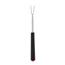 Forchetta per barbecue portatile da esterno a forma di V, in acciaio inossidabile, stile: rosso retrattile