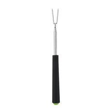 Forchetta per barbecue portatile da esterno a forma di V, in acciaio inossidabile, stile: verde retrattile