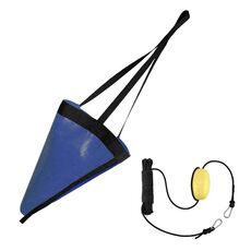 Ancora da pesca con freno di deriva in PVC, dimensioni: 24 pollici, blu con corda nera + galleggiante