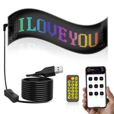 Schermo pubblicitario flessibile per auto da 10,2x34,8 cm (20 x 64 LED) APP Bluetooth Smart Screen