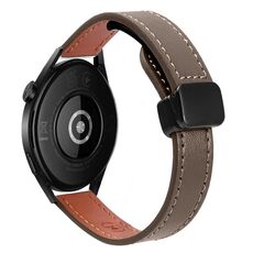 Per Huawei Watch GT 3 42mm Slim Fibbia Magnetica 20mm Cinturino in Microfibra in Pelle (Caramello Macchiato)