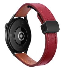 Per Huawei Watch GT 3 42mm Slim Fibbia Magnetica 20mm Cinturino in Microfibra in Pelle (Rosso Vino)
