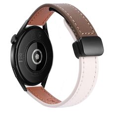 Per Huawei Watch GT 3 42mm Slim Fibbia Magnetica 20mm Cinturino in Microfibra in Pelle (Albicocca+Caramello Macchiato)