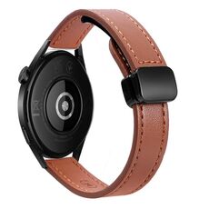 Per Huawei Watch GT 3 42 mm sottile fibbia magnetica cinturino in pelle microfibra da 20 mm (marrone moka)
