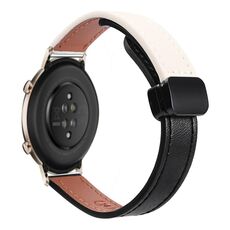 Per Huawei Watch GT 2 42mm Slim Fibbia Magnetica 20mm Cinturino in Microfibra in Pelle (Nero+Albicocca)