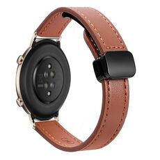Per Huawei Watch GT 2 42mm Slim Fibbia Magnetica 20mm Cinturino in Microfibra in Pelle (Marrone Moca)