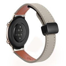 Per Huawei Watch GT 2 42mm Slim Fibbia Magnetica 20mm Cinturino in Microfibra in Pelle (Vitello Elefante Grigio)