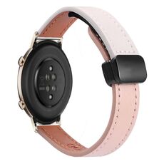 Per Huawei Watch GT 2 42mm Slim Fibbia Magnetica 20mm Cinturino in Microfibra in Pelle (Rosa+Albicocca)