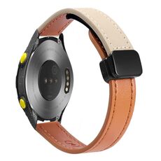 Per Huawei Watch 2 Slim Fibbia Magnetica 20mm Cinturino in Microfibra in Pelle (Arancione + Crema Albicocca)