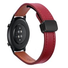 Per Honor Magic Watch 2 42mm Slim Magnetic Buckle 20mm Cinturino in pelle microfibra (rosso vino)
