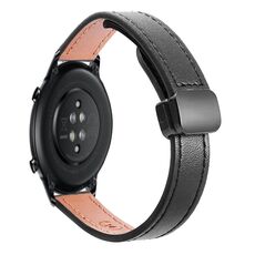 Per Honor Magic Watch 2 42mm Slim Magnetic Buckle 20mm Cinturino in pelle microfibra (nero)