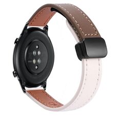 For Honor Magic Watch 2 Cinturino per orologio in pelle microfibra sottile da 42 mm con fibbia magnetica da 20 mm (albicocca + caramello macchiato)