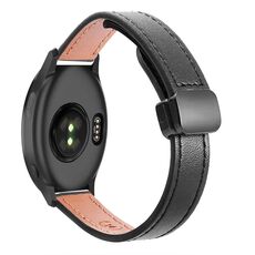 Per Garmin Forerunner 165 Slim Fibbia Magnetica 20mm Cinturino in Microfibra in Pelle (Nero)
