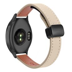 Per Garmin Forerunner 165 Slim Fibbia Magnetica 20mm Cinturino in Microfibra in Pelle (Albicocca Crema)