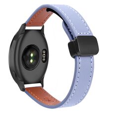 Per Garmin Forerunner 165 Music Slim Fibbia magnetica Cinturino in microfibra da 20 mm in pelle (lavanda)