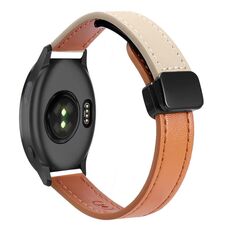 Per Garmin Forerunner 165 Music Slim Fibbia Magnetica 20mm Cinturino in Microfibra in Pelle (Aimaorange+Crema Albicocca)