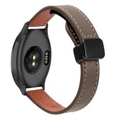 Per Garmin Forerunner 165 Music Slim Fibbia Magnetica 20mm Cinturino in Microfibra in Pelle (Caramello Macchiato)