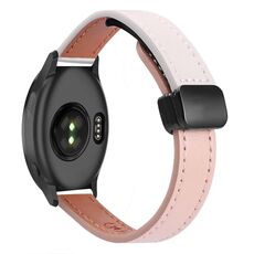Per Garmin Forerunner 165 Music Slim Fibbia Magnetica 20mm Cinturino in Microfibra in Pelle (Rosa+Albicocca)