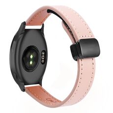 Per Garmin Forerunner 165 Music Slim Fibbia Magnetica 20mm Cinturino in Microfibra in Pelle (Sakura Rosa)