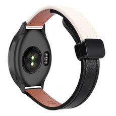 Per Garmin Forerunner 165 Music Slim Fibbia Magnetica 20mm Cinturino in Microfibra in Pelle (Nero+Albicocca)