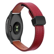 Per Garmin Vivoactive 5 Slim Cinturino in pelle microfibra con fibbia magnetica da 20 mm (rosso vino)