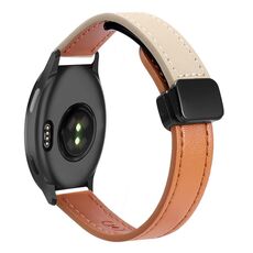 Per Garmin Active 5 Slim Fibbia Magnetica 20mm Cinturino in Microfibra in Pelle (Aimaorange+Crema Albicocca)