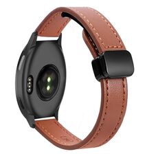 Per Garmin Active 5 Slim Cinturino in pelle microfibra con fibbia magnetica da 20 mm (marrone moka)