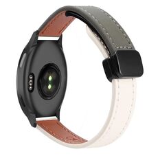 Per Garmin Active 5 Slim Cinturino in pelle microfibra con fibbia magnetica da 20 mm (albicocca + verde avocado)