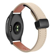 Per Garmin Active 5 Slim Cinturino in pelle microfibra con fibbia magnetica da 20 mm (albicocca crema)