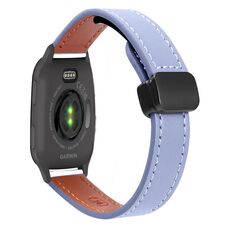 Per Garmin Venu SQ2 Slim Cinturino in pelle microfibra con fibbia magnetica da 20 mm (lavanda)