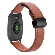 Per Garmin Venu SQ2 Slim Cinturino in pelle microfibra con fibbia magnetica da 20 mm (marrone moka)
