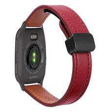 Per Garmin Venu SQ2 Slim Cinturino in pelle microfibra con fibbia magnetica da 20 mm (rosso vino)