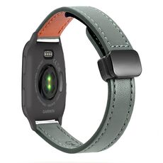 Per Garmin Venu SQ2 Slim Cinturino in pelle microfibra con fibbia magnetica da 20 mm (verde avocado)