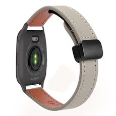 Per Garmin Venu SQ2 Slim Cinturino per orologio in microfibra con fibbia magnetica da 20 mm (grigio elefante vitello)