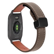 Per Garmin Venu SQ Slim Fibbia magnetica Cinturino in pelle microfibra da 20 mm (caramello macchiato)