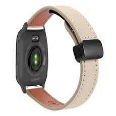 Per Garmin Venu SQ Slim Cinturino in pelle microfibra con fibbia magnetica da 20 mm (albicocca crema)
