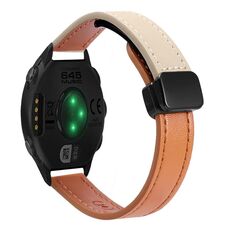 Per Garmin Forerunner 645 Music Slim Fibbia Magnetica 20mm Cinturino in Microfibra in Pelle (Aimaorange+Crema Albicocca)