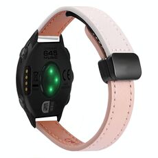 Per Garmin Forerunner 645 Music Slim Fibbia Magnetica 20mm Cinturino in Microfibra in Pelle (Rosa+Albicocca)