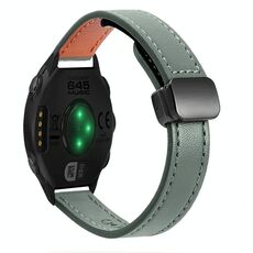 Per Garmin Forerunner 645 Music Slim Fibbia Magnetica 20mm Cinturino in Microfibra in Pelle (Verde Avocado)