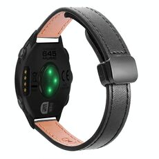 Per Garmin Forerunner 645 Music Slim Fibbia magnetica Cinturino in pelle microfibra da 20 mm (nero)