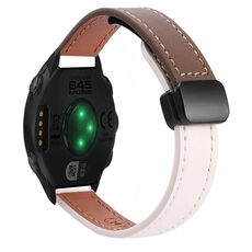 Per Garmin Forerunner 645 Music Slim Fibbia Magnetica 20mm Cinturino in Microfibra in Pelle (Albicocca+Caramello Macchiato)