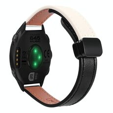 Per Garmin Forerunner 645 Music Slim Fibbia Magnetica 20mm Cinturino in Microfibra in Pelle (Nero+Albicocca)