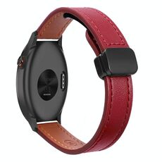 Per Garmin Approach S40 Slim Cinturino in pelle microfibra con fibbia magnetica da 20 mm (rosso vino)