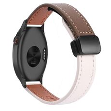 Per Garmin Approach S40 Slim Fibbia Magnetica 20mm Cinturino in Microfibra in Pelle (Albicocca+Caramello Macchiato)
