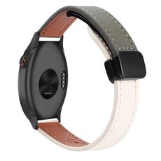 Per Garmin Approach S40 Slim Fibbia Magnetica Cinturino in Microfibra da 20mm in Pelle (Albicocca+Verde Avocado)
